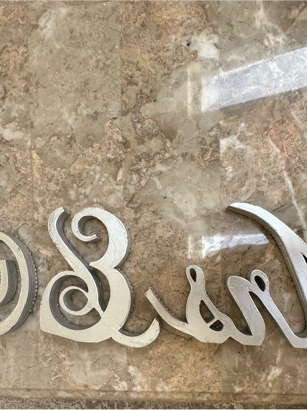 Mr & Mrs Rhinestone Script Wedding Sign - Silver - Picture 8 of 11